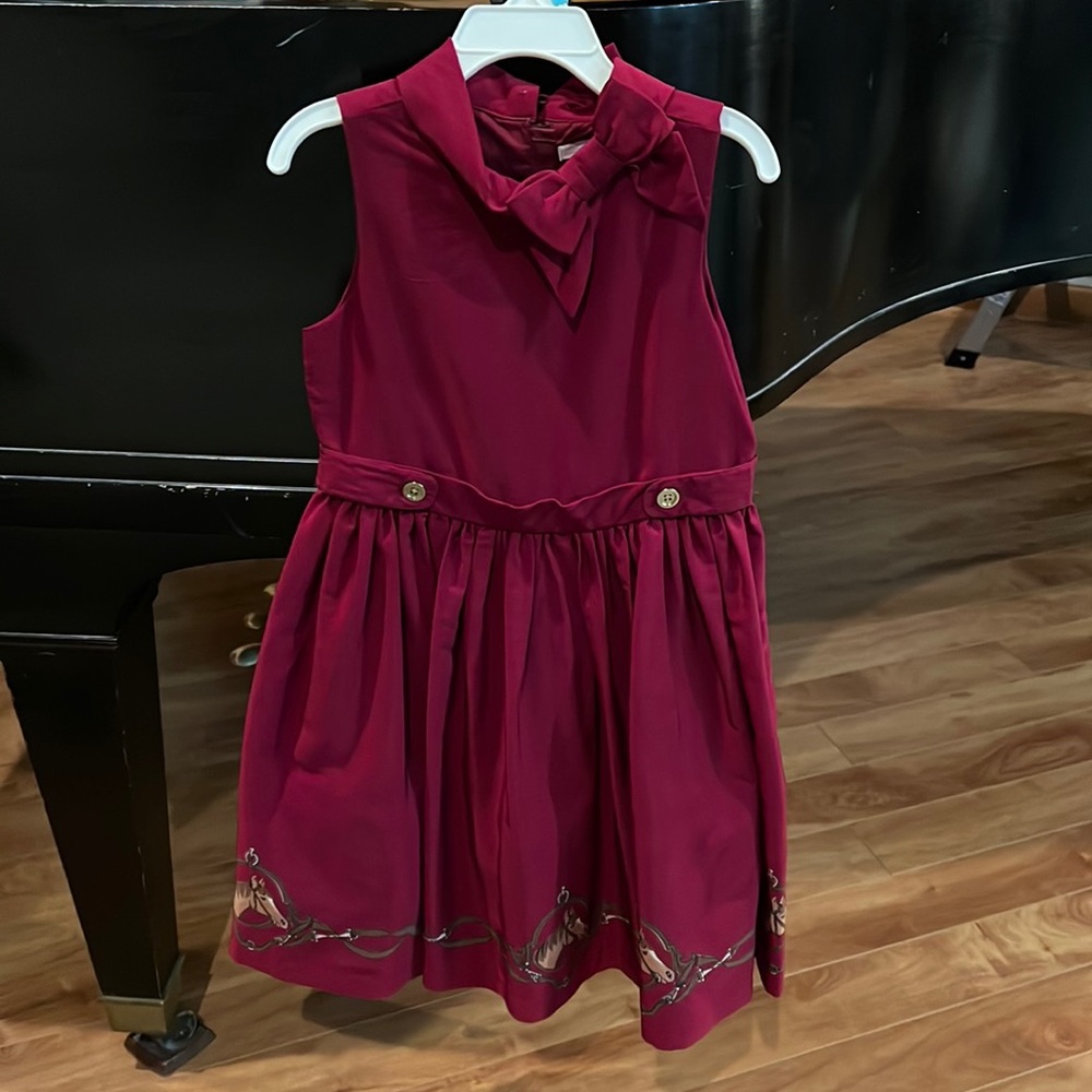 Janie and Jack Burgundy Girls Size 6 Dress